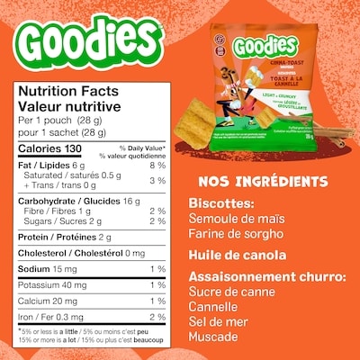 Collation pour enfants, Biscottes toast à la cannelle, collation croustillante de grains soufflés sans gluten pour la boîte à lunch