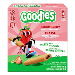 Collation pour enfants, Barres aux fruits fraise, faites de grains entiers, collation pour la boîte à lunch 5x18.0 g, 5,88 $/100g