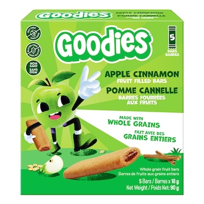 Baby Gourmet Kids Snack Apple Cinnamon Fruit Filled Bars, Gluten Free Whole Grain Lunchbox Snack, 5 Individually Wrapped Bars 5x18.0 g, $6.10/100g