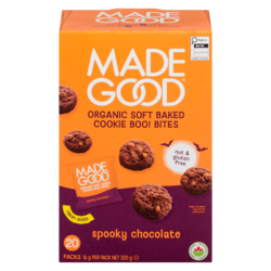 Made Good Organic Soft Baked Cookie Boo! Bites Chocolate, Gluten Free, 20 Pack 320 g, $2.50/100g