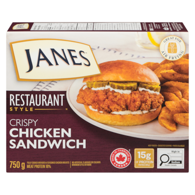 Janes Crispy Chicken Sandwich 750 g, $2.27/100g
