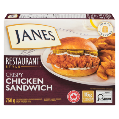 Janes Crispy Chicken Sandwich 750 g, $2.40/100g