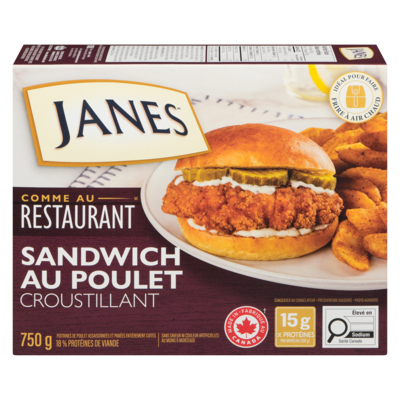 Janes Sandwich au poulet croustillant 750 g, 2,27 $/100g