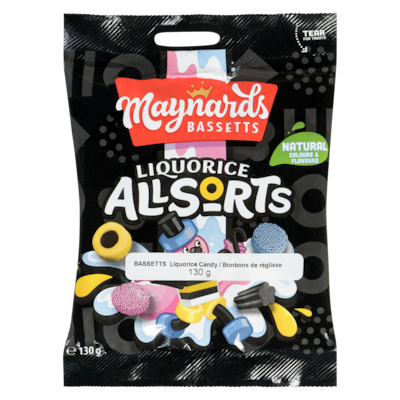 Maynards Bonbons de réglisse, allsorts 130 g, 3,30 $/100g