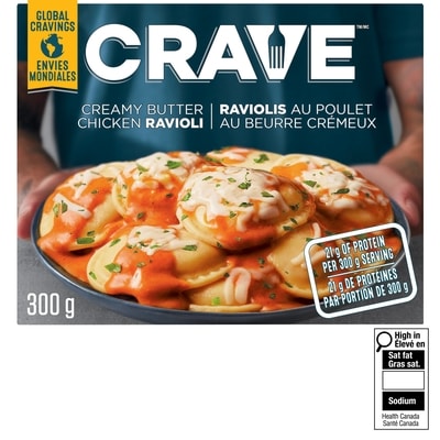 Crave Creamy Butter Chicken Ravioli Single Serve Meal 300 g, $2.73/100g