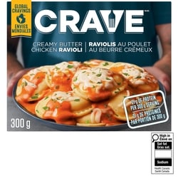 Crave Repas en portion individuelle Raviolis au poulet au beurre crémeux 300 g, 1,33 $/100g