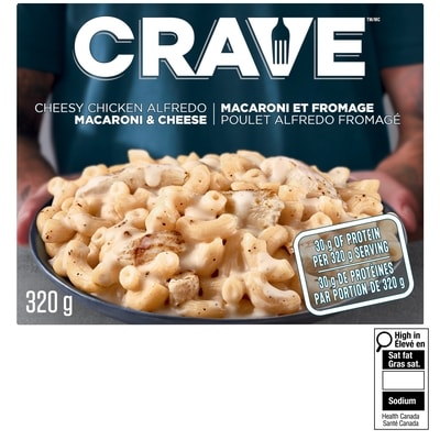 Crave Macaroni et fromage Poulet alfredo fromagé 320 g, 2,03 $/100g