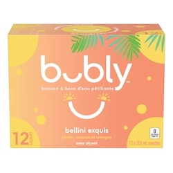 Eau pétillante Bubly Eau Pétillante Bellini exquis 12x355.0 ml, 0,19 $/100ml