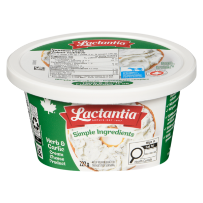 Lactantia Cream Cheese Product Herb & Garlic 227 g, $2.20/100g