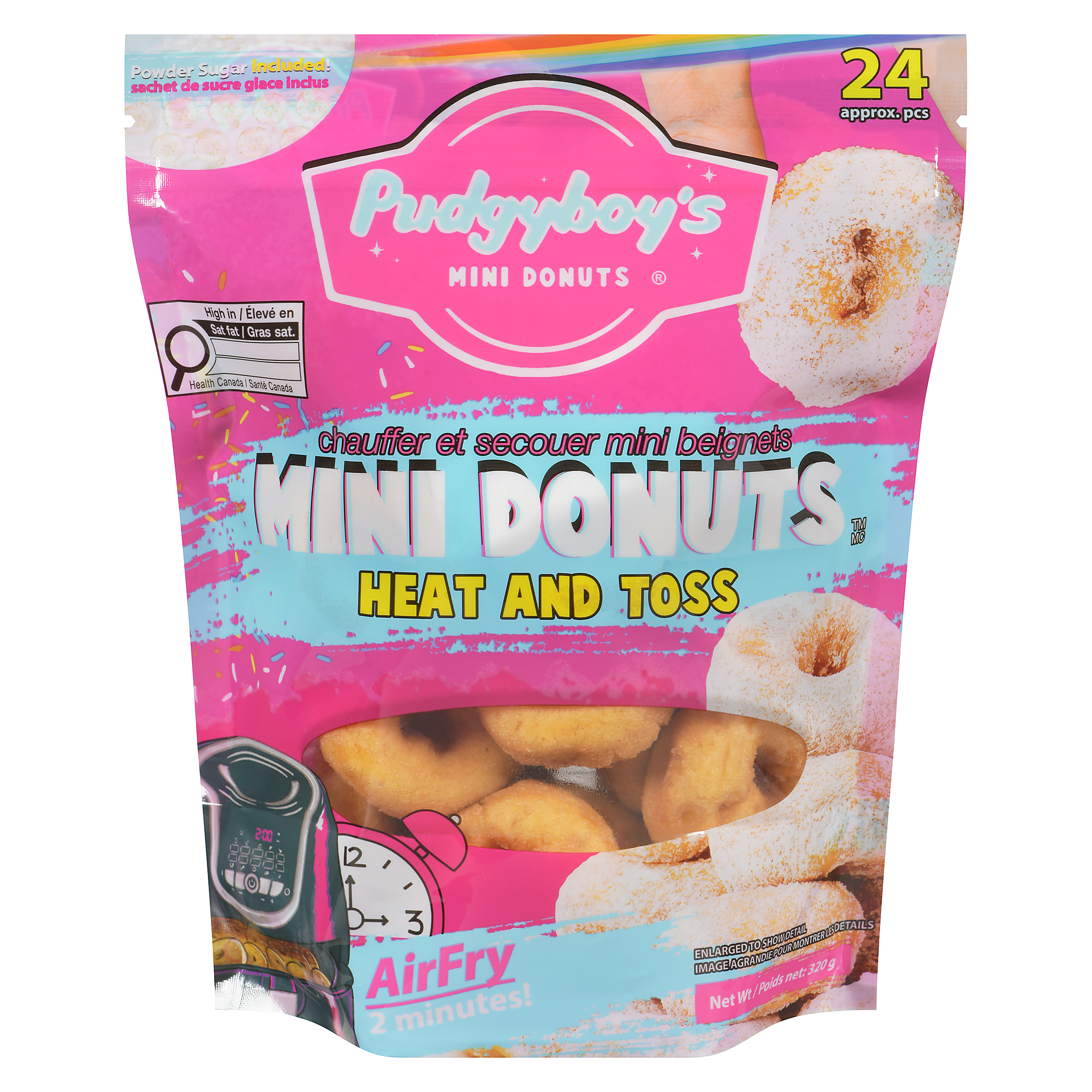 null Heat And Toss Mini Donuts 320 g, $2.03/100g