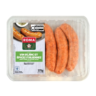 Roma White Wine & Italian Spices Sausage 375 g, $2.27/100g