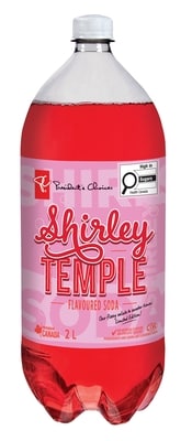President's Choice Shirley Temple Flavoured Soda 2 l, $0.08/100ml