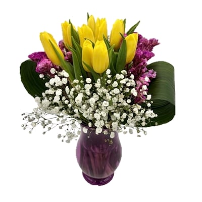null Tulip Arrangement in Vase 1 ea, $23.00/1ea