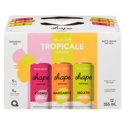 Shape Drinks Sparkling Alcoholic Malt Beverage Collection Tropicale Cocktail Mix Pack (ID required at pick-up) 12x355.0 ml, $0.63/100ml