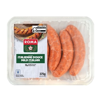 Roma Saucisse italienne douce 375 g, 2,21 $/100g