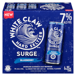 WHITE CLAW Sparkling Alcoholic Malt Beverage Blueberry (ID required at pick-up) 6x355.0 ml, $0.75/100ml