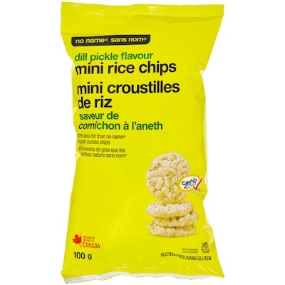 Sans Nom Mini croustilles de riz saveur de cornichon à l’aneth 100 g, 2,49 $/100g