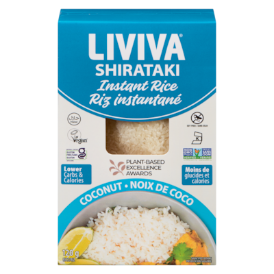 LIVIVA Riz instantané shirataki noix de coco 120 g, 4,16 $/100g