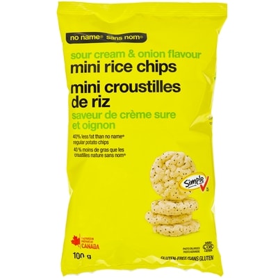 No Name Sour Cream and Onion Flavour Mini Rice Chips 100 g, $2.49/100g