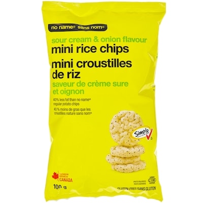 Sans Nom Mini croustilles de riz saveur de crème sure et oignon 100 g, 2,49 $/100g