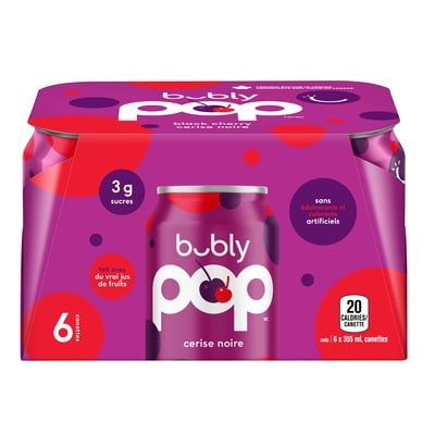 Eau pétillante Bubly Boissons gazeuses Cerise Noire Bubly Pop 6x355.0 ml, 0,42 $/100ml