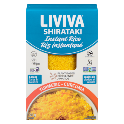 LIVIVA Riz instantané shirataki curcuma 120 g, 4,16 $/100g