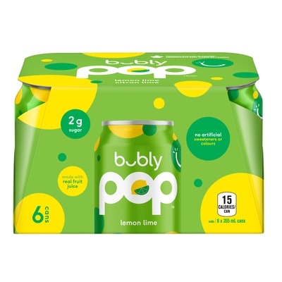 Bubly Sparkling Water Lemon Lime Soda 6x355.0 ml, $0.42/100ml