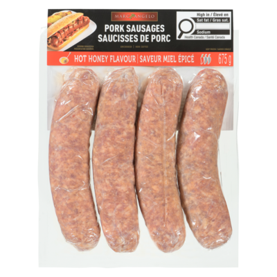 Marcangelo Pork Sausages, Hot Honey Flavour, 4 Count 675 g, $1.18/100g