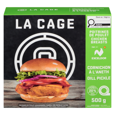 La Cage Poitrines de poulet cornichon à l'aneth 500 g, 3,20 $/100g