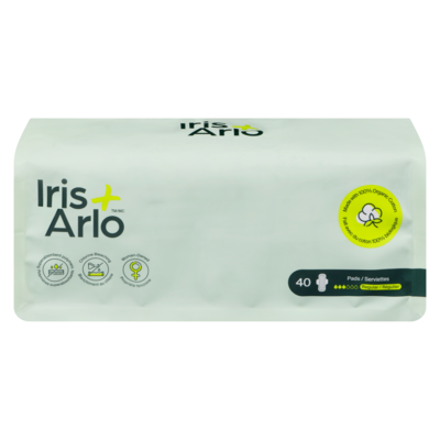 Iris + Arlo Pads Regular 40 ea, $0.57/1ea
