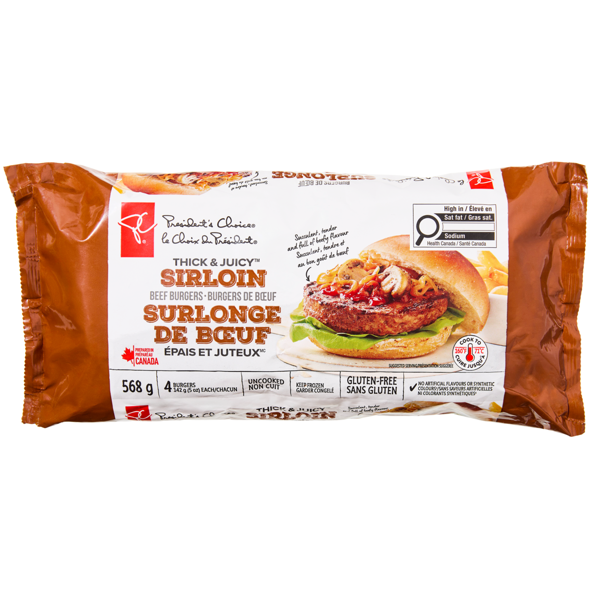 President's Choice Thick and Juicy Sirloin Beef Burgers
