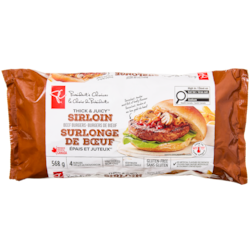 President's Choice Thick and Juicyâ„¢ Sirloin Beef Burgers 568 g, $2.64/100g