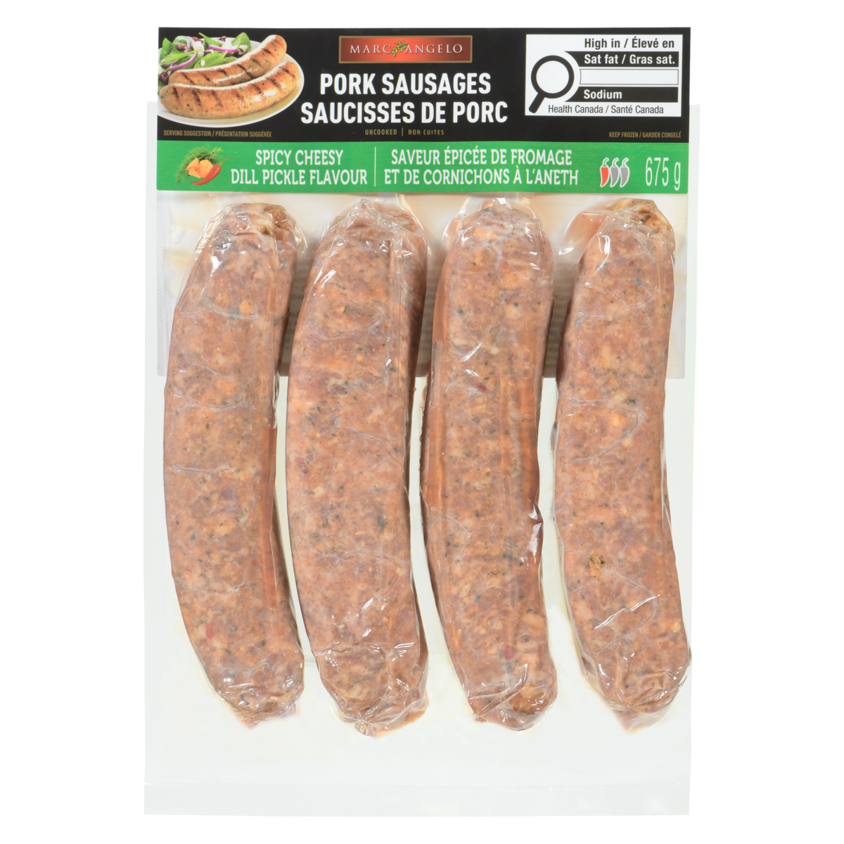 Marcangelo Pork Sausages Spicy Cheesy Dill Pickle
