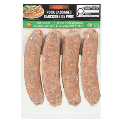 Marcangelo Pork Sausages, Spicy Cheesy Dill Pickle Flavor 675 g, $1.18/100g