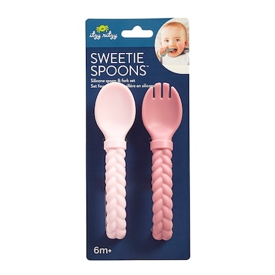 Itzy Ritzy Sweetie Spoons™ Looped spoon & fork set - Pink 2 ea, $6.50/1ea