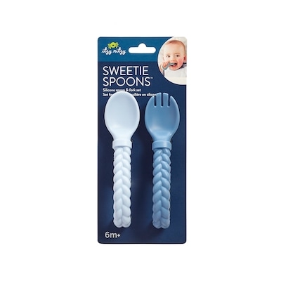 Itzy Ritzy Sweetie Spoons™ Ensemble Cuillère et Fourchette à Anneau - Bleu 1 ea, 12,99 $/1ch