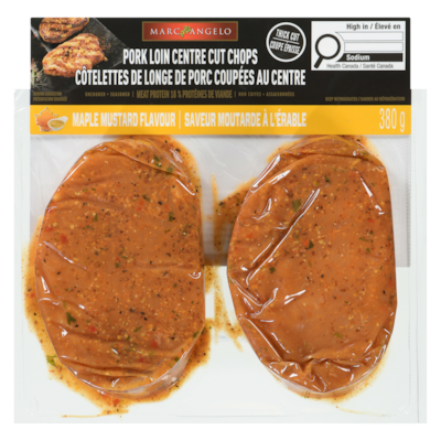 Marcangelo Pork Loin Centre-Cut Chops, Maple Mustard, 2 Pack 380 g, $2.63/100g
