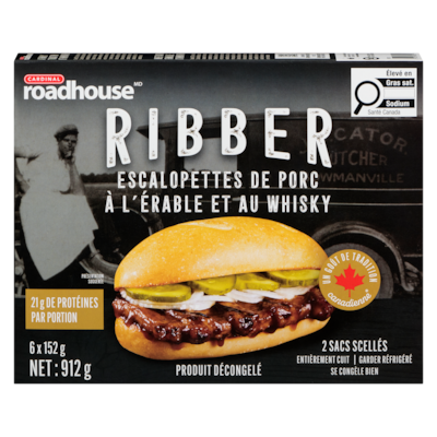 Cardinal Côtelettes de porc, ribber au sirop d'érable et au whisky, paquet de 6 912 g, 1,97 $/100g