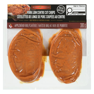 Marcangelo Pork Loin Centre Cut Chops, Applewood BBQ Flavour, 2 Pack 380 g, $2.63/100g