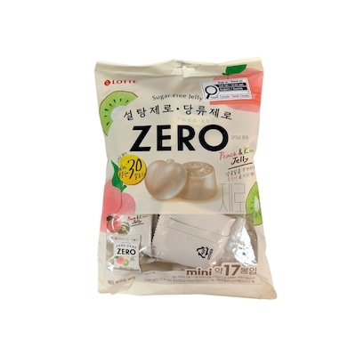 Lotte Zero Sugar Free Fruit Gummy Candy Variety Pack--Peach & Kiwi Gummy 238 g, $3.78/100g