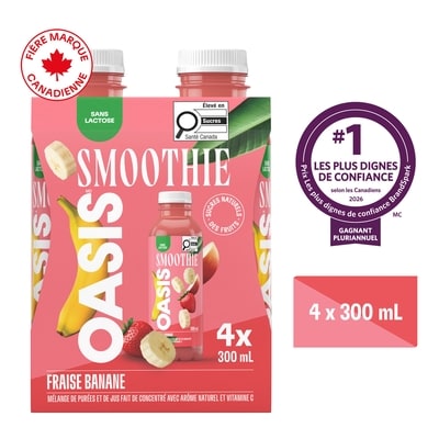 Oasis Smoothie fraise banane 4x300.0 ml, 0,71 $/100ml
