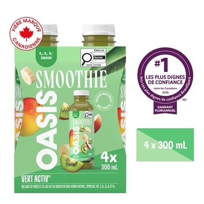 Oasis Smoothie vert activ 4x300.0 ml, 0,71 $/100ml
