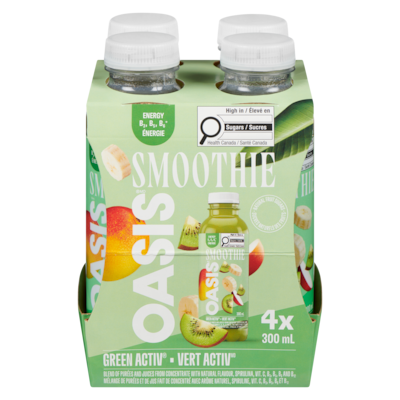 Oasis Smoothie vert activ 4x300.0 ml, 0,61 $/100ml