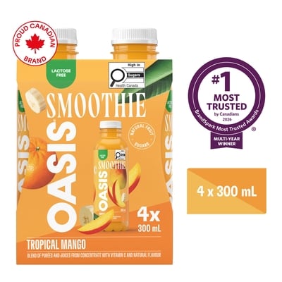 Oasis Smoothie Tropical Mango 4x300.0 ml, $0.71/100ml