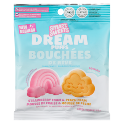 Smart Sweets Candy Dream Puffs Strawberry Foam & Peach Foam 50 g, $8.00/100g