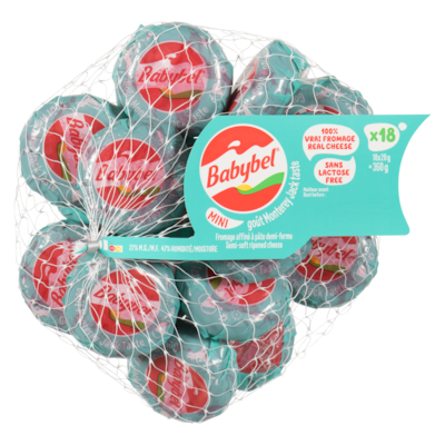 Babybel Semi-Soft Ripened Cheese Mini Monterey Jack Taste 27% M.F. 360 g, $4.30/100g