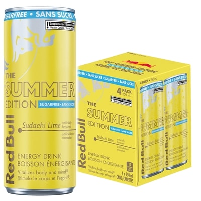 Red Bull Energy Drink, Sudachi Lime, Sugarfree, (4 Pack) 4x250.0 ml, $1.20/100ml