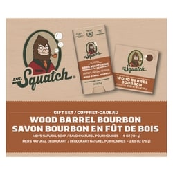 DR.Squatch Holiday Gift Set Bar Soap & Deodorant, Wood Barrel Bourbon 1 ea, $22.00/1ea