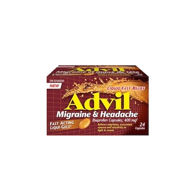 Advil Migraine & Headache Ibuprofen Capsules 400mg 24 ea, $0.56/1ea