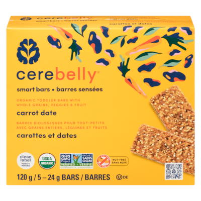 Cerebelly Barres sensées carottes et dates 120 g, 5,83 $/100g